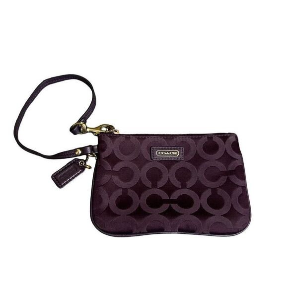 COACH TAYLOR OP ART SIGNATURE SMALL PURPLE WRISTLET - Picture 2 of 6